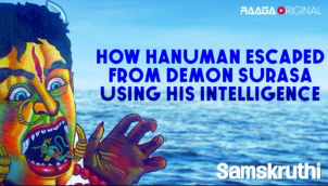How Hanuman escaped from the demon Surasa with his intelligence